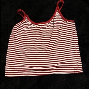 Red and White Striped Women's crop Top